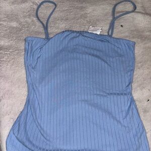 Rue21 Blue Ribbed Fitted Camisole Tank Top